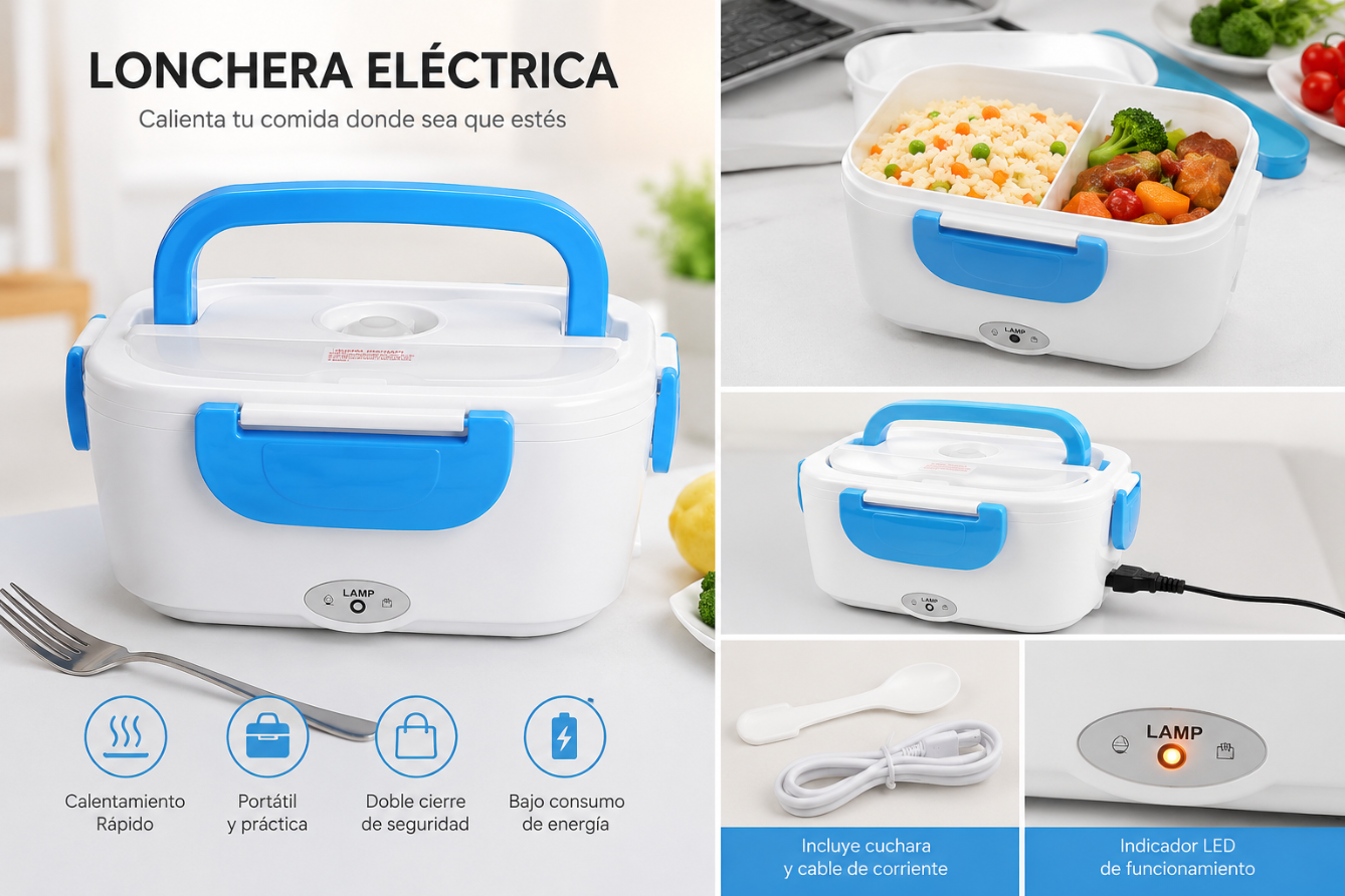 🍱 Lonchera Eléctrica Portátil Premium | Disfruta Comida Caliente Donde Quieras