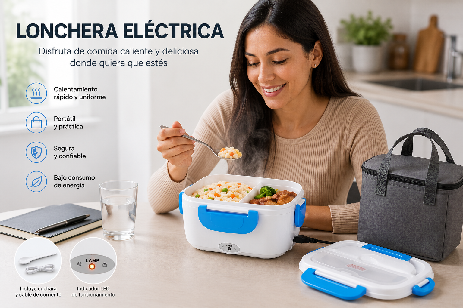 🍱 Lonchera Eléctrica Portátil Premium | Disfruta Comida Caliente Donde Quieras