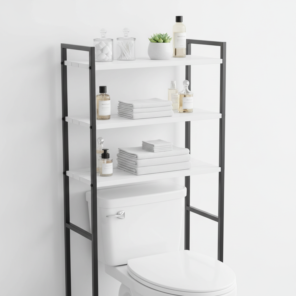 Organizador de baño 3 niveles en hierro blanco